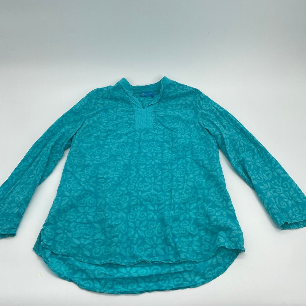 FRESH PRODUCE Womens Shirt Size M Floral Cotton Lightweight Pullover Long Sleeve